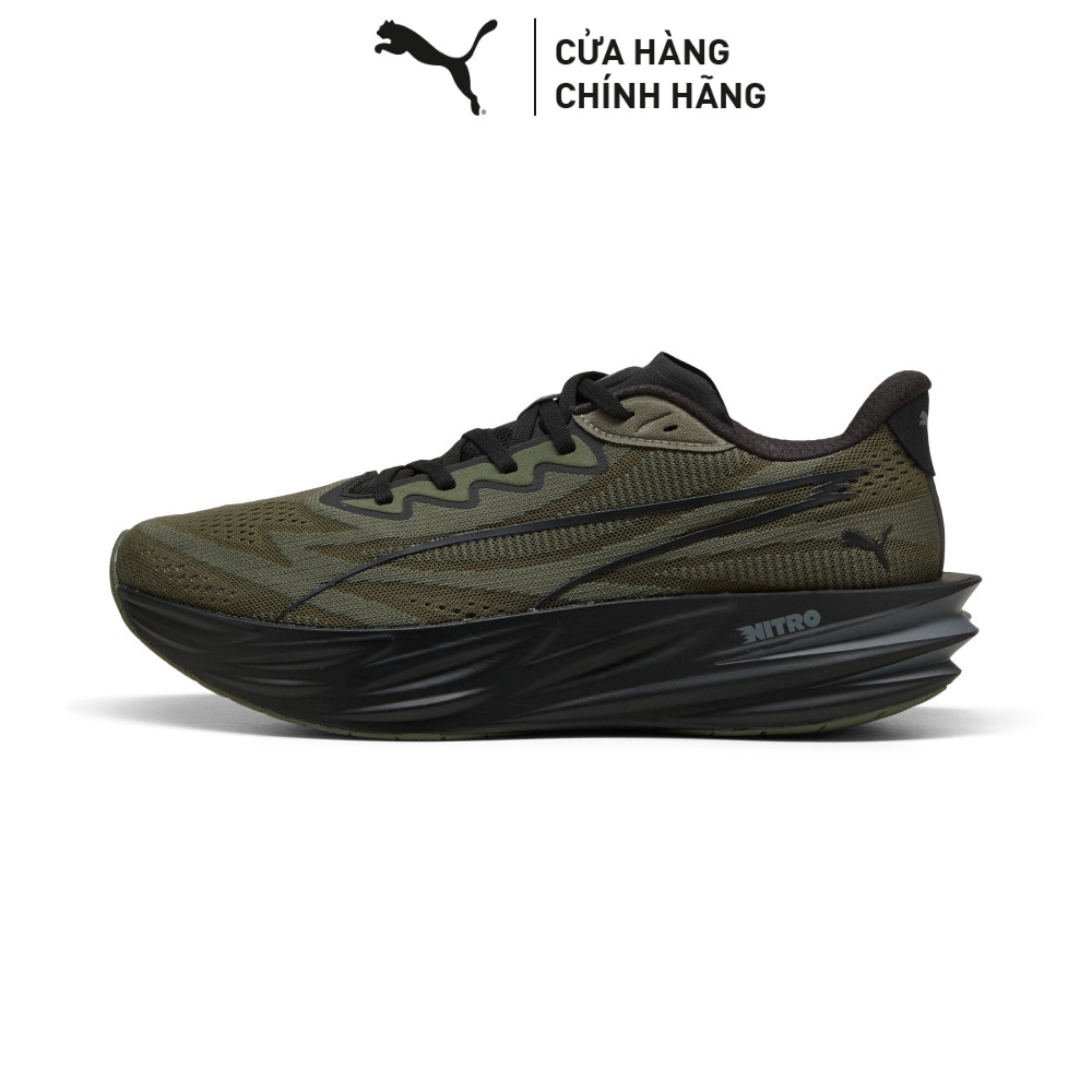 Giày Chạy Bộ PUMA Nam Deviate Pure NITRO Moss Veil-Black Màu Xanh Lá