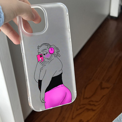 Suntaiho Selfie Nhân Vật Thời Trang Trong Suốt In Hình Ốp Lưng TPU Chống Sốc Cho iPhone 17-11 X XS XR Pro Max Plus