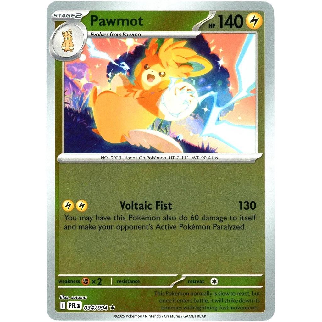 Thẻ Bài Pokemon Pawmot - 034/094 - Reverse Holo Rare