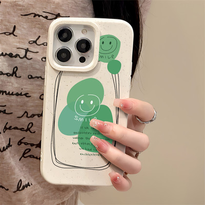 Suntaiho Smiley Flower Doodle Speckked White In hình TPU chống sốc cho iPhone 17-11 X XS XR Pro Max Plus