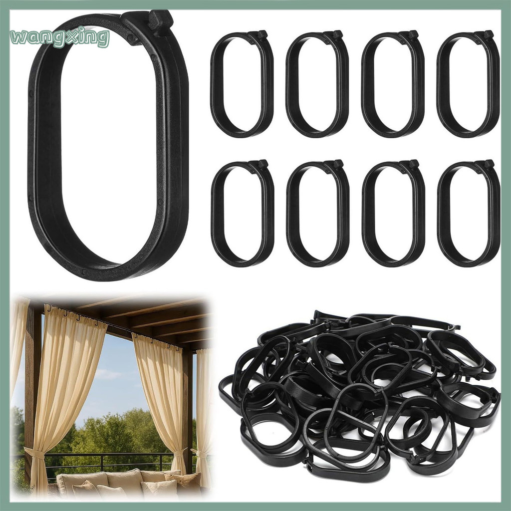 50 / 100 Chiếc Móc Rèm Gazebo Nhựa, Móc Lưới Chống Muỗi Hạng Nặng, Móc Treo Màn Màu Đen Cho Khách Sạ