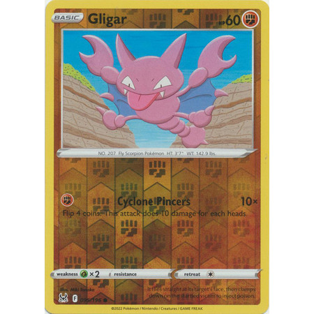Thẻ Bài Pokemon Gligar - 095/196 - Common Reverse Holo