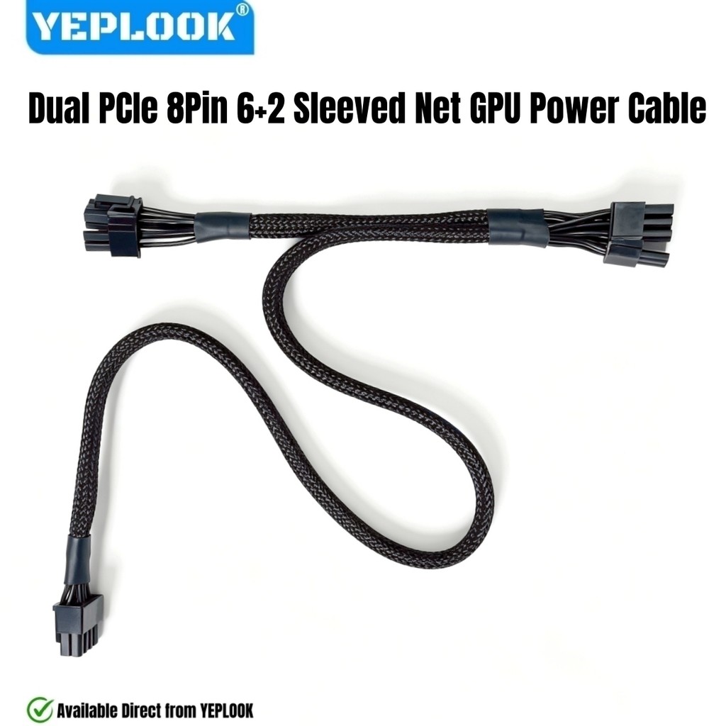 Cáp nguồn GPU lưới có tay PCIe 2x 8Pin 6 + 2 cho FOCUS theo mùa 1300W, 1000W, 850W, 750W, 650W, 550W