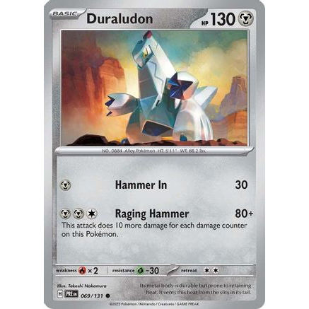Thẻ Bài Pokemon Duraludon - 069/131 - Reverse Holofoil SV Prismatic Evolutions - Common