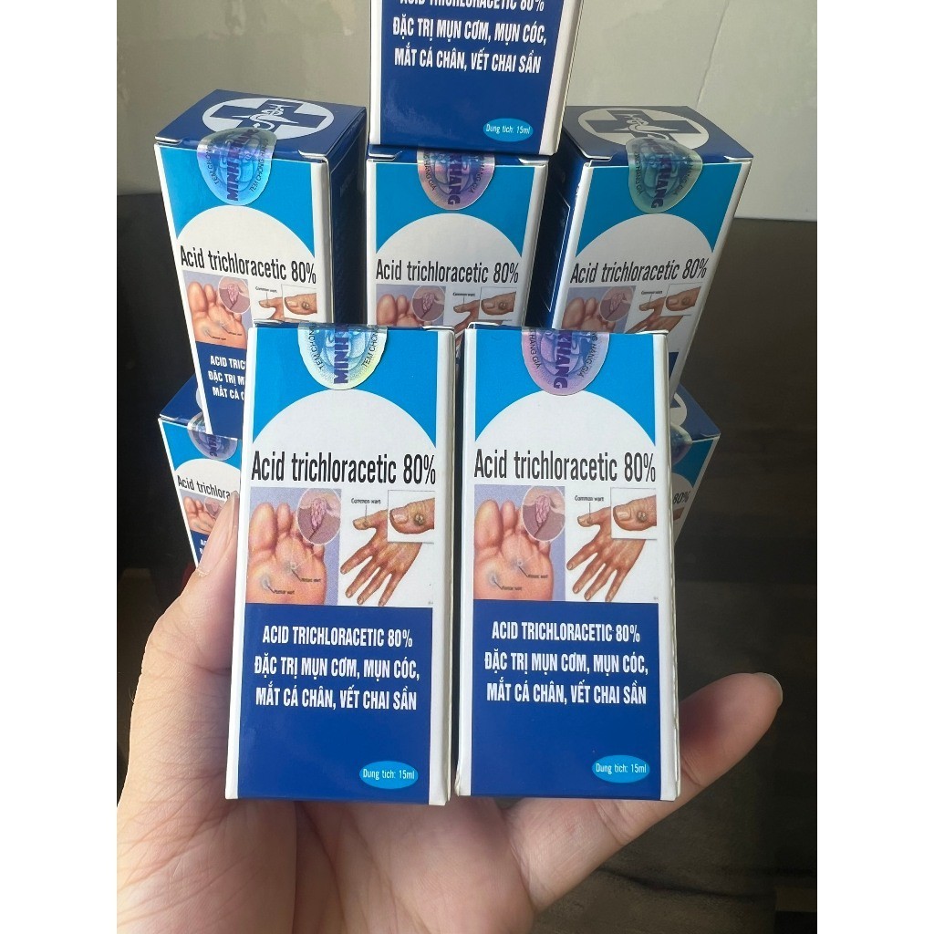 Lọ chấm mụn cơm, mụn cóc, mụn ruồi, sùi mào gà...Acid trichloracetic 80%- Chai 15ml( che tên sp)