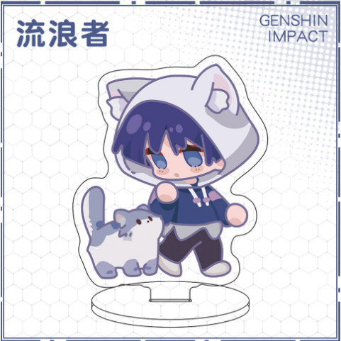Genshin Impact Bias Wanderer Kazuha Childe Xiao Neuvillette Venti 5.5cm Mini Standee Model Mô Hình S
