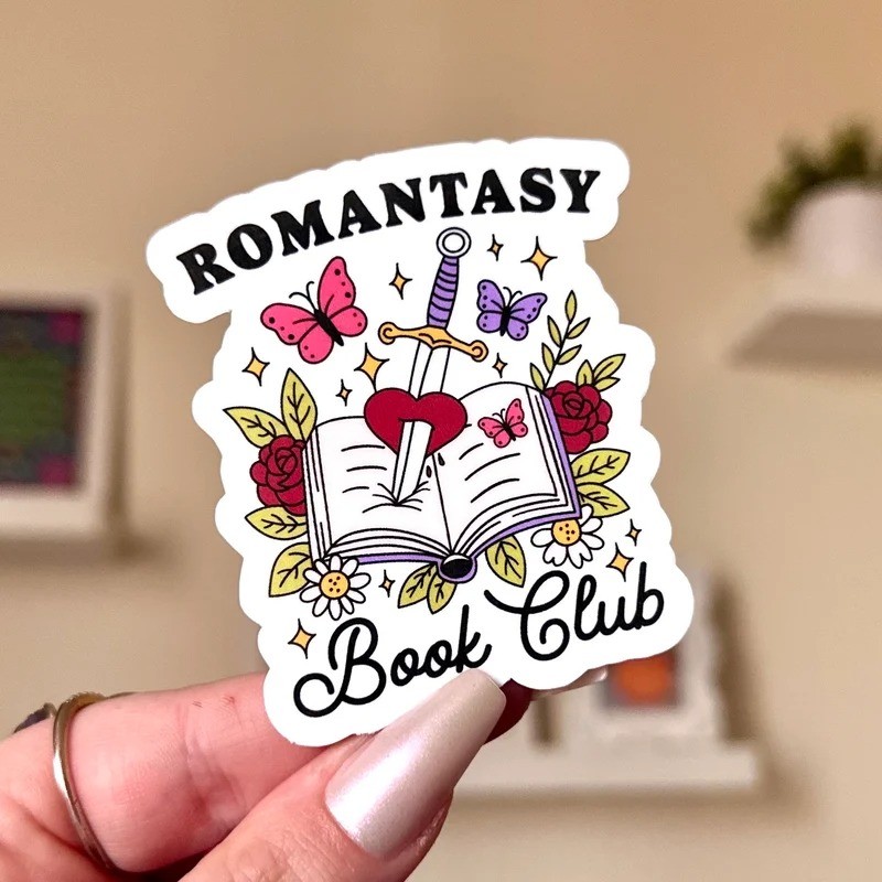 Sticker chống nước "Romantasy book club" - nhãn dán dễ thương mua nhiều giá rẻ M000310-17