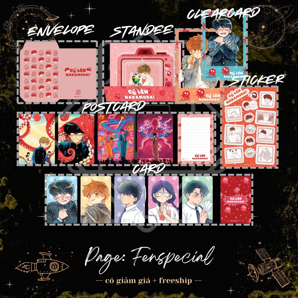 [CHỈ PHỤ KIỆN] Sticker, Standee, Card, Postcard - Cố Lên Nakamura - Tập 1, 2 - Bản Sưu Tầm + Quà 1tr