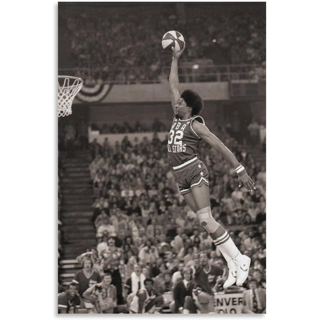 Dr J Julius Erving Bóng Rổ Treo Tường Nghệ Thuật Poster Phòng Ngủ In Hình Trang Trí Nhà Treo Tranh C