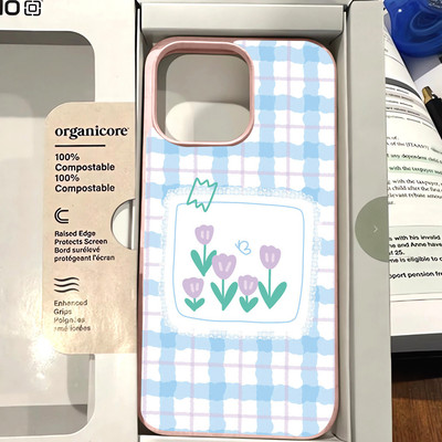 Suntaiho Pastel Tulip Kẻ Sọc Màu Hồng Ốp Lưng TPU Chống Sốc In Hình Cho iPhone 17-11 X XS XR Pro Max Plus