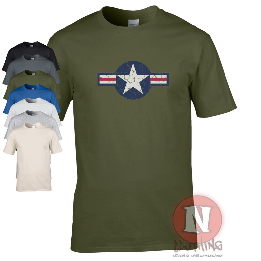 2025 dành cho bạn bè áo sơ mi bánh quế WW2 USAAF logo Áo thun Flying Fortress P51 Mustang P38 P47 P4