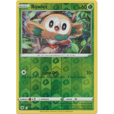 Thẻ Bài Pokemon Rowlet - 019/189 - Common Reverse Holo