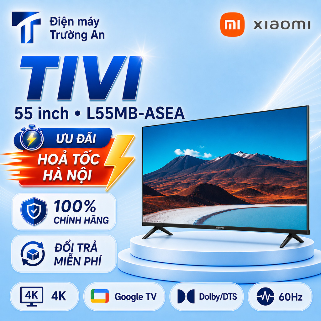 Google Tivi Xiaomi A 55 inch L55MB-ASEA 4K Google TV - Tivi gia đình