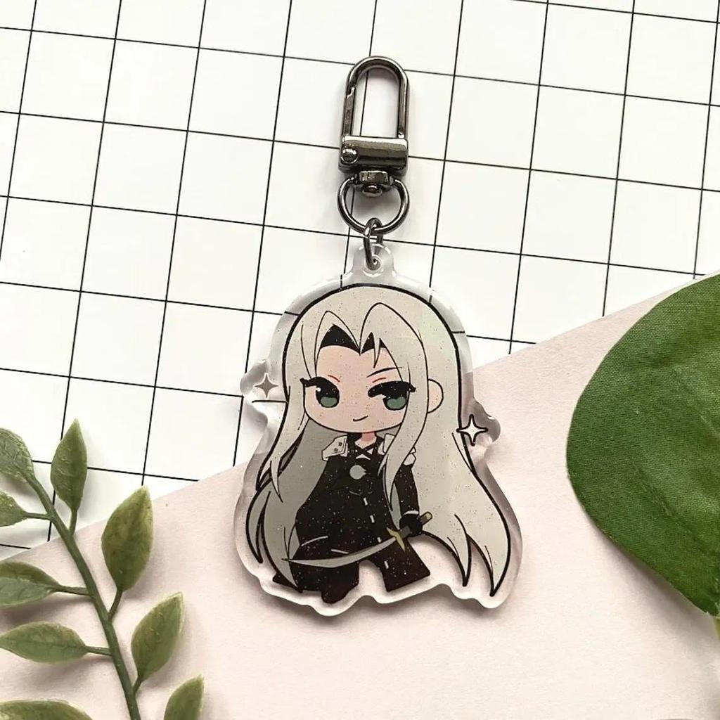 Final Fantasy 7 Remake Acrylic Charm 2.5 Inch Cloud Sephiroth Tifa Aerith Keychain Móc Khóa Dày 4mm,