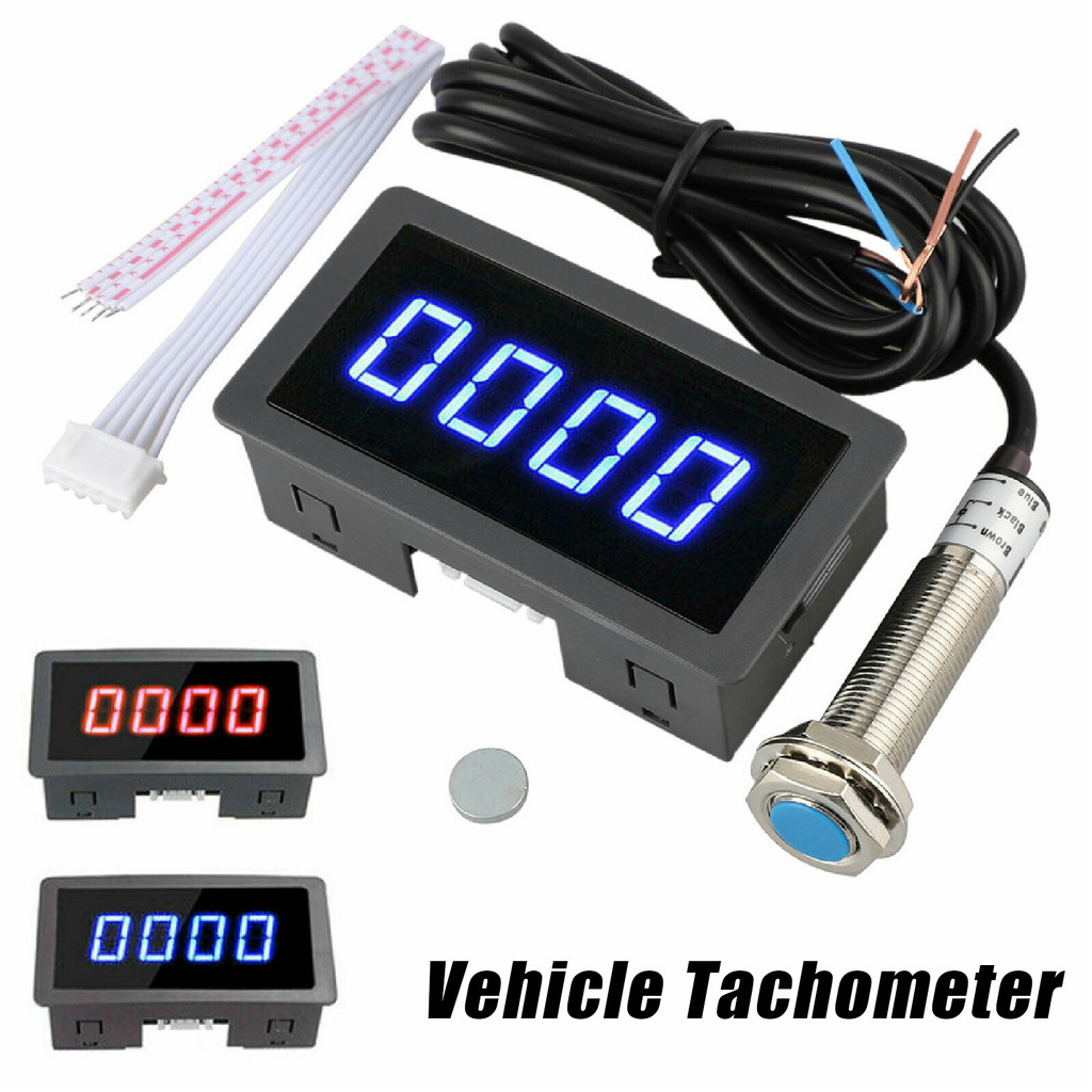 Areuz-Car Tachometer LCD Độ Chính Xác Cao Nhẹ 4 Kỹ Thuật Số RPM Đồng Hồ Tốc Độ Cho Ô Tô