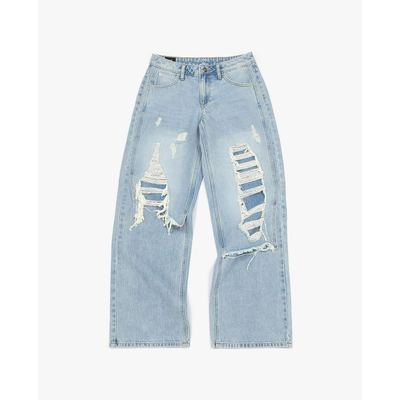 LEE - Quần jeans nữ ống rộng mài rách cá tính_LWL266428212644-A10951