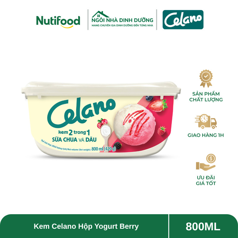 Kem Celano Hộp Yogurt Berry 800ml