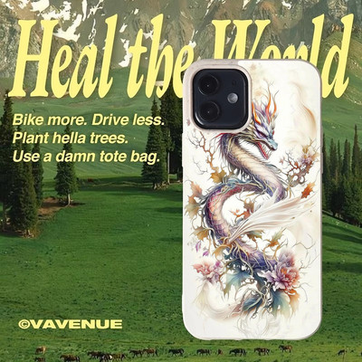 Suntaiho Floral Dragon Blush Frame In hình TPU chống sốc cho iPhone 17 16 15 14 13 12 11 X XS XR Pro Max Plus
