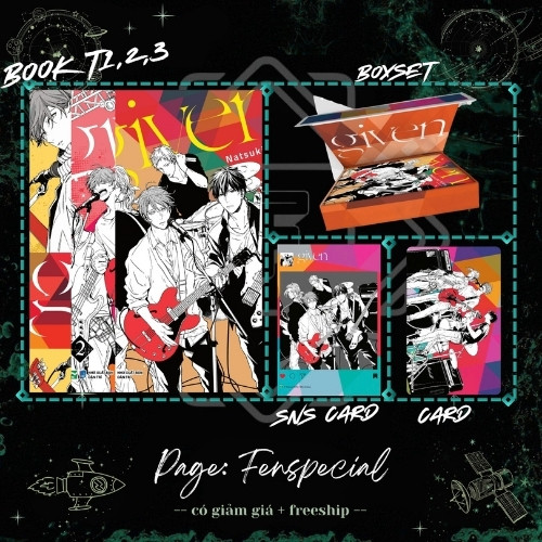 Đánh Dấu Trang - Given - Tập 1, 2, 3 - Bản Sưu Tầm - Boxset, Card + Quà Random 1tr - Đánh Dấu Trang 