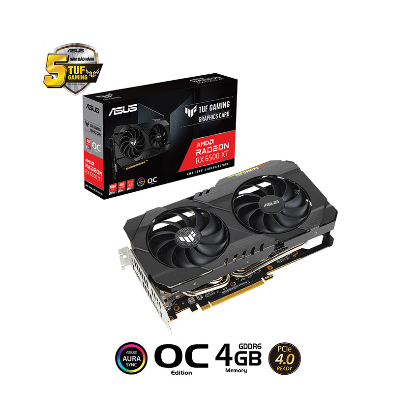 Card màn hình Asus Tuf RX6500XT-O4G GAMING