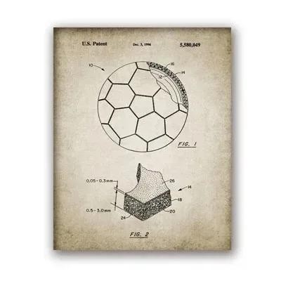 Vintage Soccer Patent Blueprint Canvas Print – Sân bóng đá, Bóng đá, Boot, Goal Net Design f