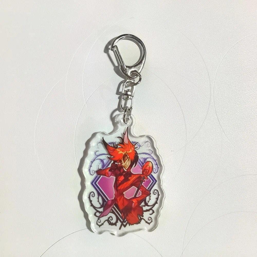 1pc Hazbin Hotels Bag Acrylic Face Hangings Accessories Anime Fashion Jewelry Keychain Móc Khóa Dày 