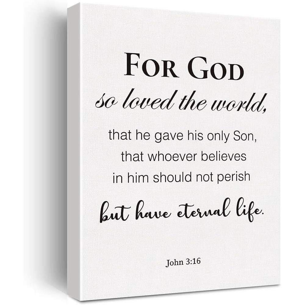 Christian Canvas Nghệ Thuật Treo Tường Cho Chúa Rất Yêu Thế Giới John 3 _ 16 Canvas In Kinh Thánh Câ