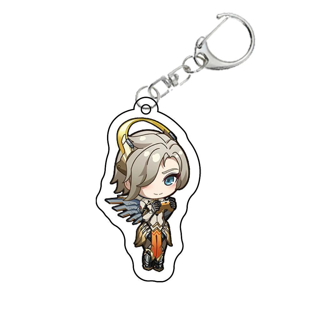 Overwatch 2 Official Character Keychain D.va Kiriko Genji Mercy Tracer Reaper Hanzo Ana Lucio Móc Kh
