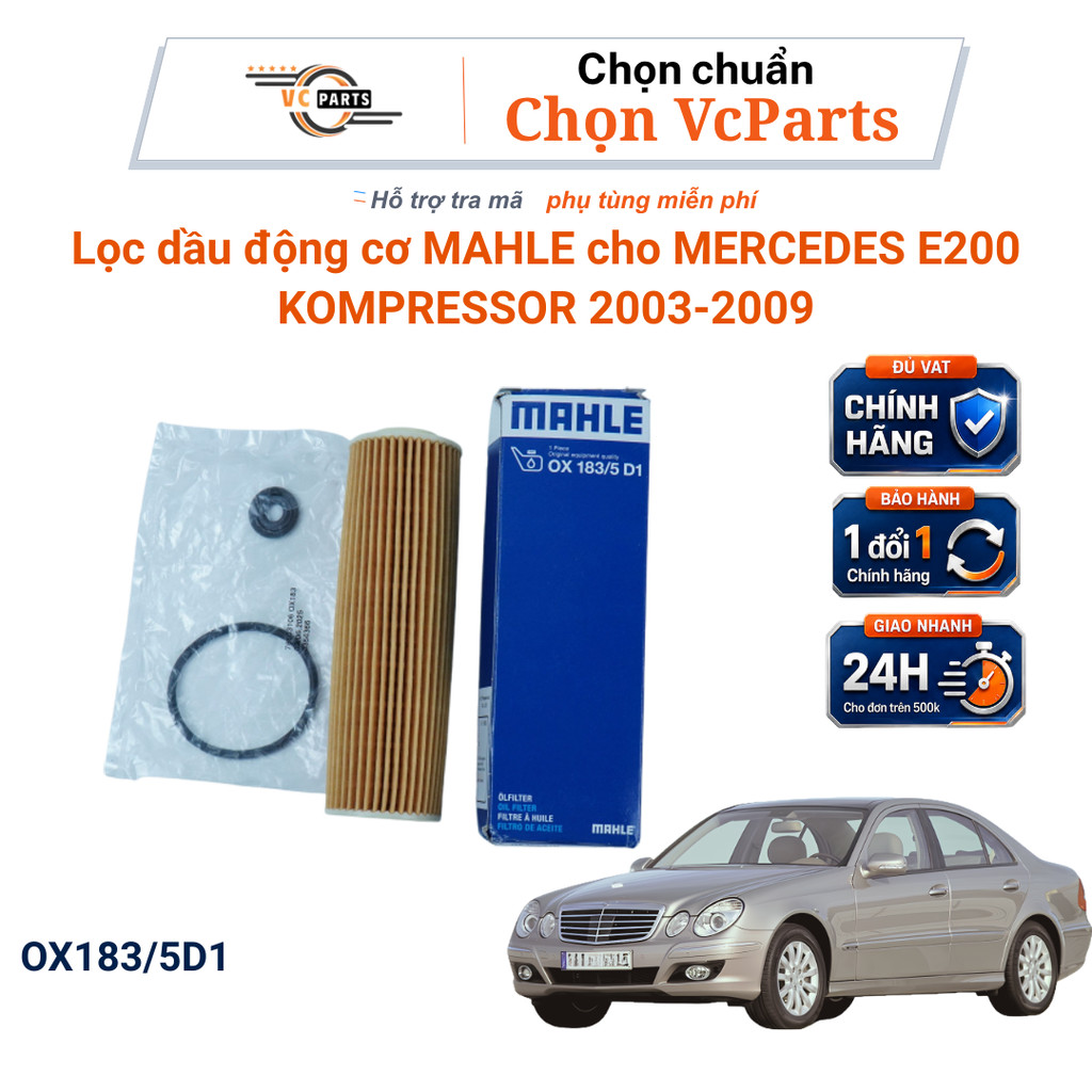 Lọc Dầu Động Cơ MAHLE Mã OX183/5D1 Cho MERCEDES E200 KOMPRESSOR 2003-2009