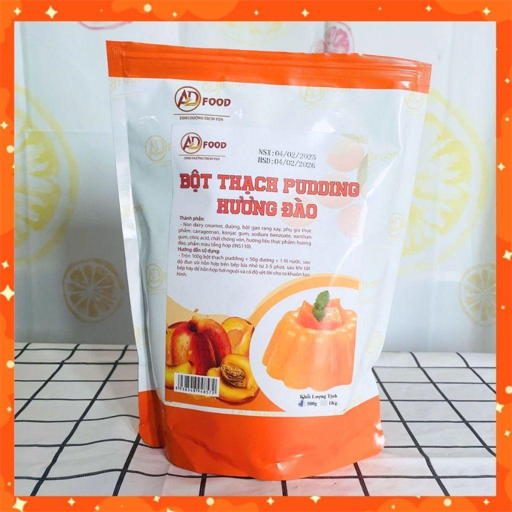 500g Bột thạch pudding hương Đào ADFOOD