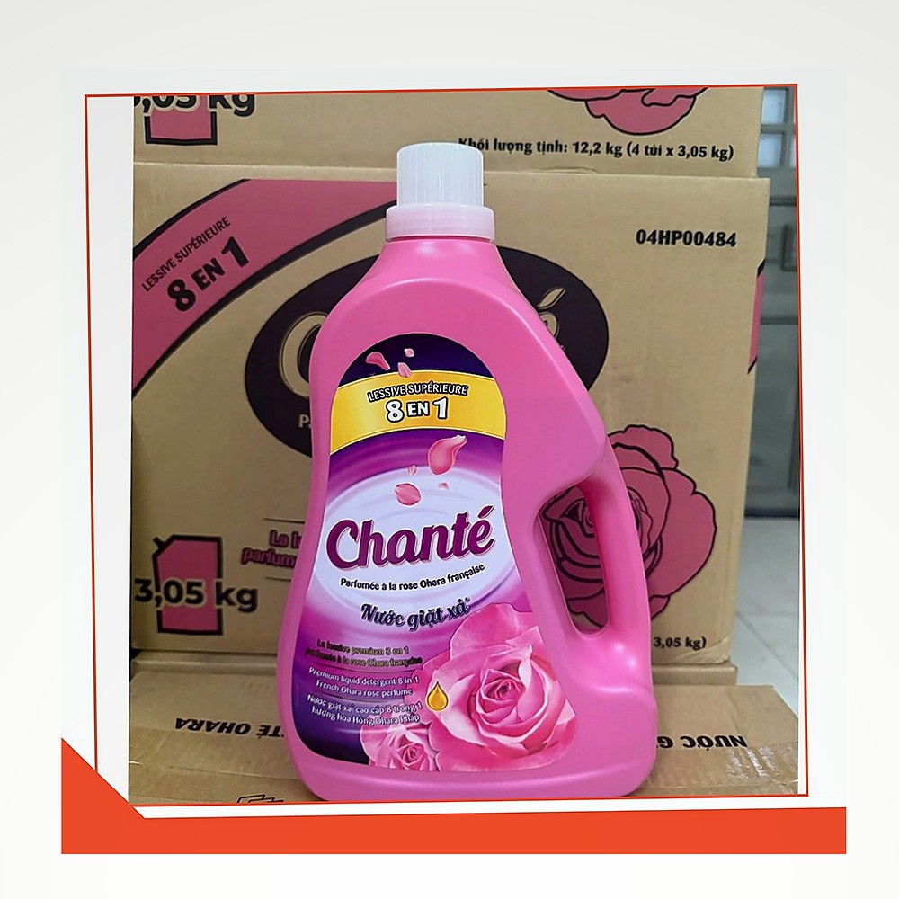 Nước Giặt Chante Can 3.05kg - Nước Giặt Đậm Đặc Sạch Vết Bẩn Thơm Dịu