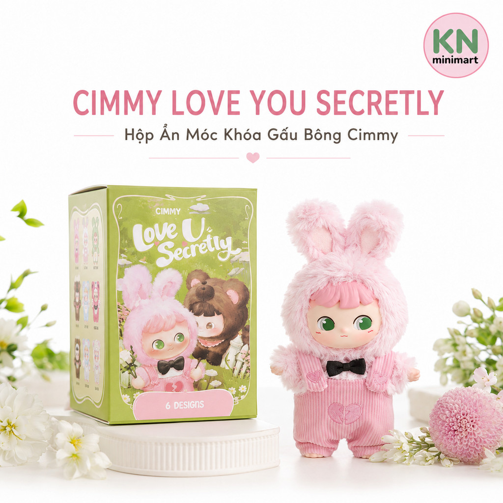 Hộp Ẩn Móc khóa gấu bông Hidden Wooo Cimmy Love You Secretly Blind Box - 1 hộp ngẫu nhiên