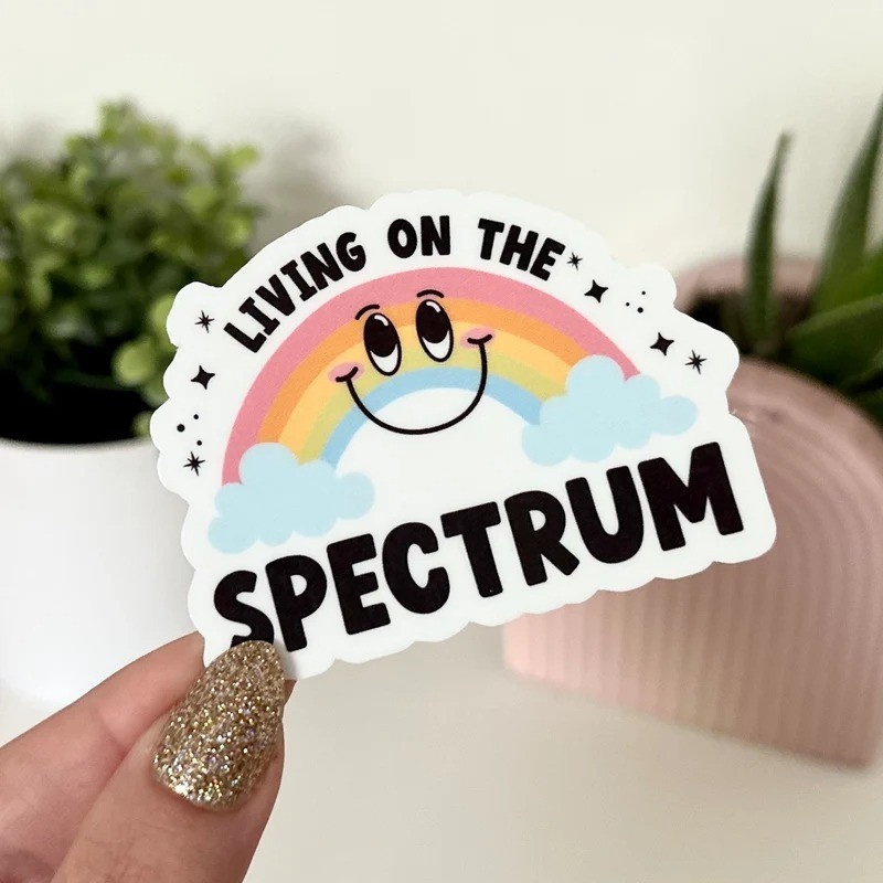 Sticker chống nước "Living on the spectrum" - nhãn dán dễ thương mua nhiều giá rẻ M000349-18