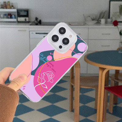 Suntaiho Trừu Tượng Hoa Hồng Nghệ Thuật Trong Suốt In Hình TPU Chống Sốc Cho iPhone 17 16 15 14 13 12 11 X XS XR Pro Max Plus
