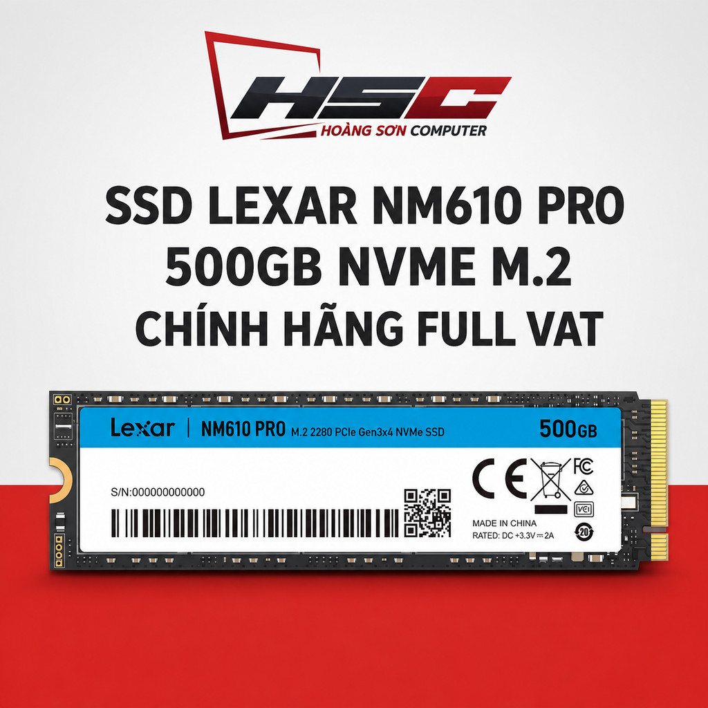 Ổ cứng SSD Lexar NM610 PRO PCle G3X4 500GB LNM610P500G-RNNNG - HÀNG MỚI 100% - CHÍNH HÃNG - CÓ VAT