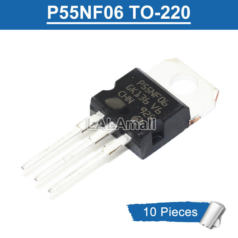 10 chiếc P55NF06 TO-220 STP55NF06 TO220 55NF06 60V / 50A N-Channel MOSFET Transistor mới nguyên bản