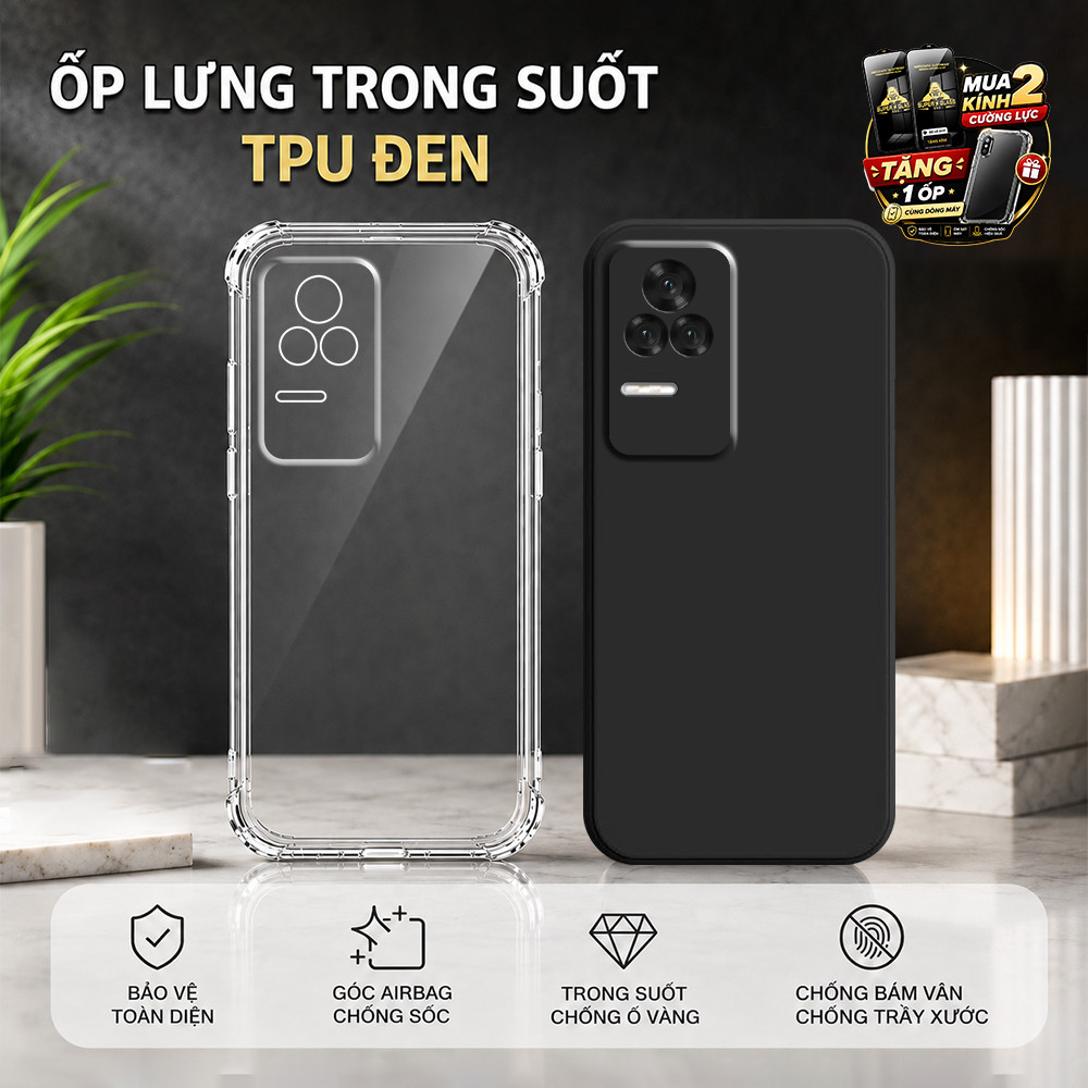 Ốp lưng Xiaomi Redmi K50 / K50 Gaming / K50 Ultra dẻo trong chống sốc & tpu đen basic bảo vệ điện th