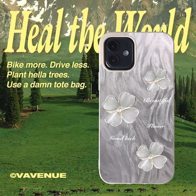 Suntaiho Ngọc Trai Hoa Đá Cẩm Thạch Hoa Hồng Vàng In Chống Sốc TPU Dành Cho iPhone 17 16 15 14 13 12 11 X XS XR Pro Max Plus