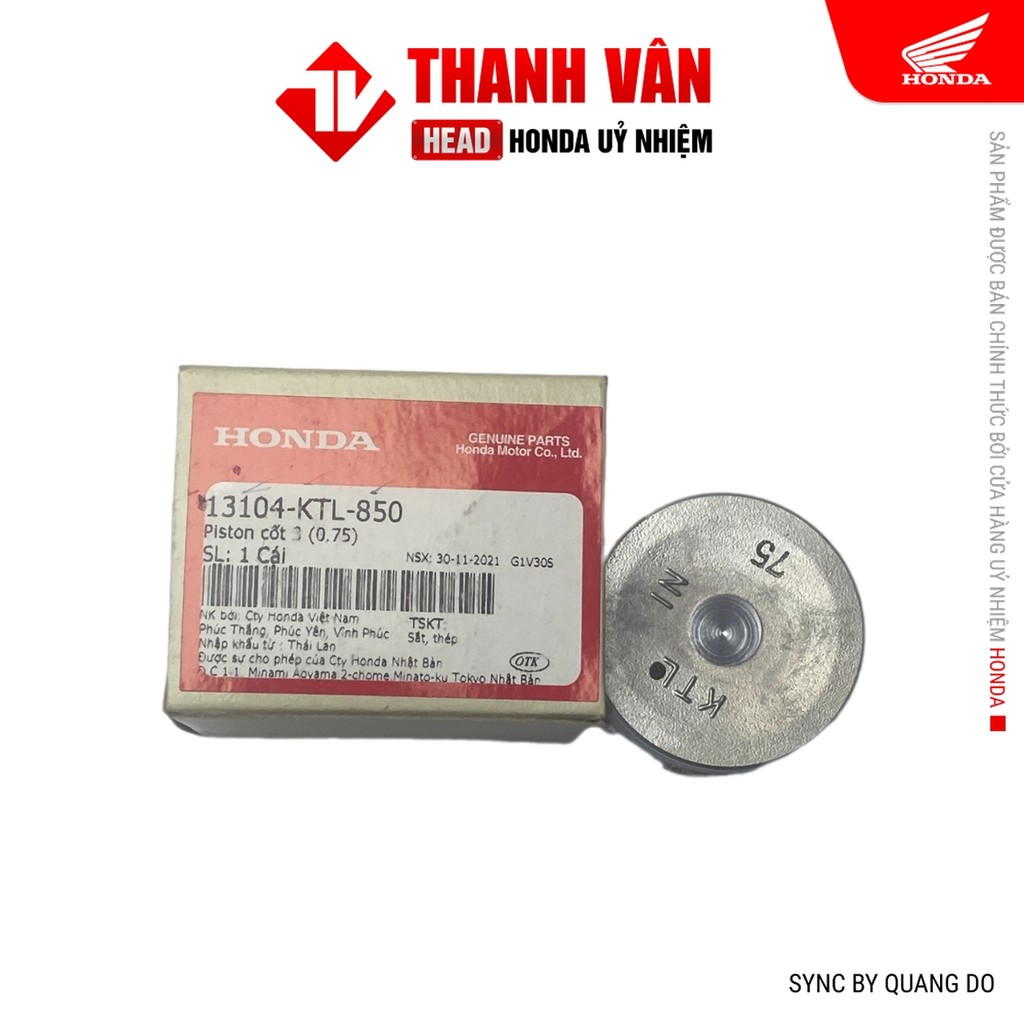 Piston Cốt 3 (0.75) HONDA Wave Alpha 100, Wave S100 (Nhập Khẩu) (13104KTL850)