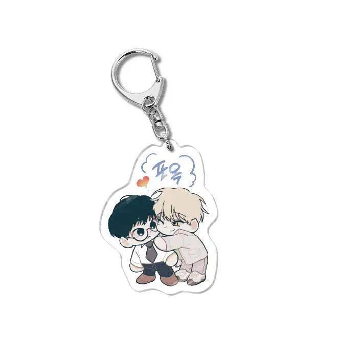 Hot Bl Checkmate Manwha Mica Keychain S Bag Charm Keyringkey Chain Hanging Face Couple Móc Khóa Dày 
