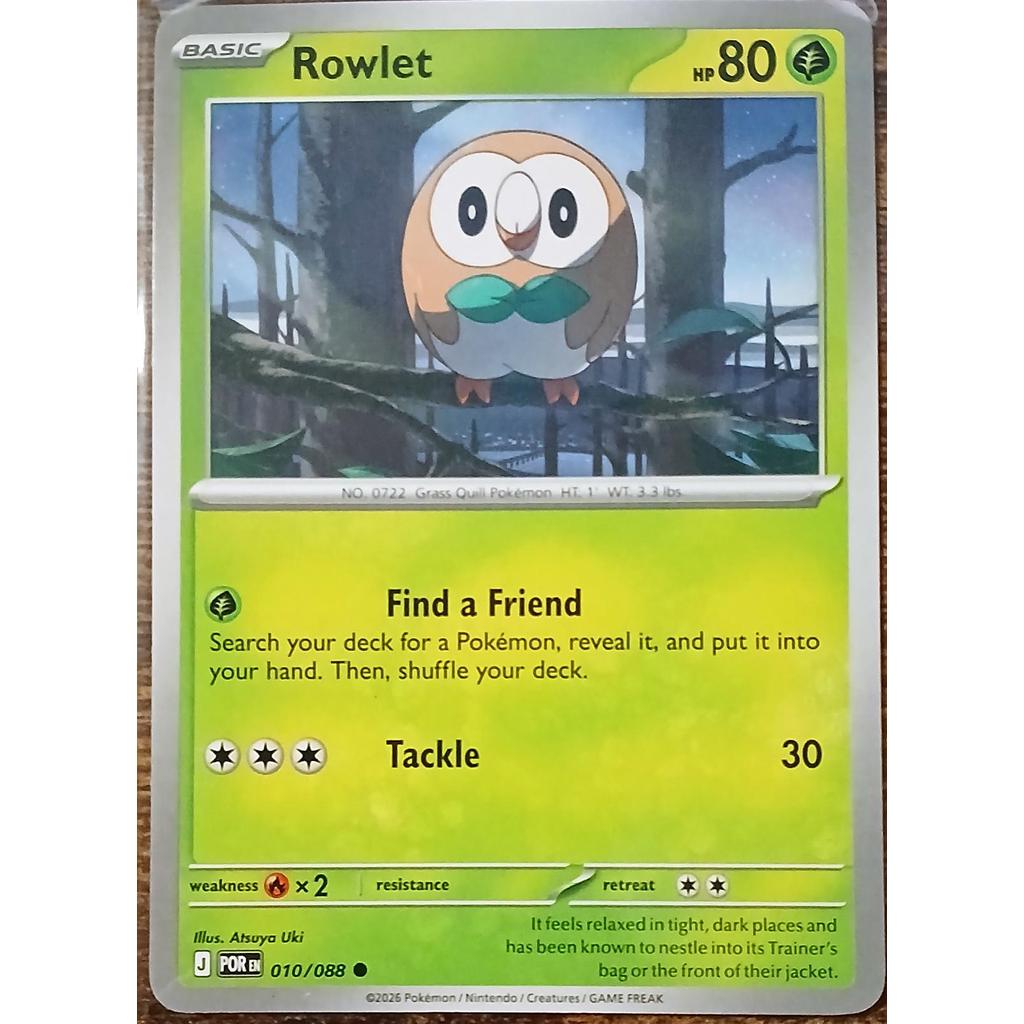 Thẻ Bài Pokemon Rowlet - 010/088 - Common