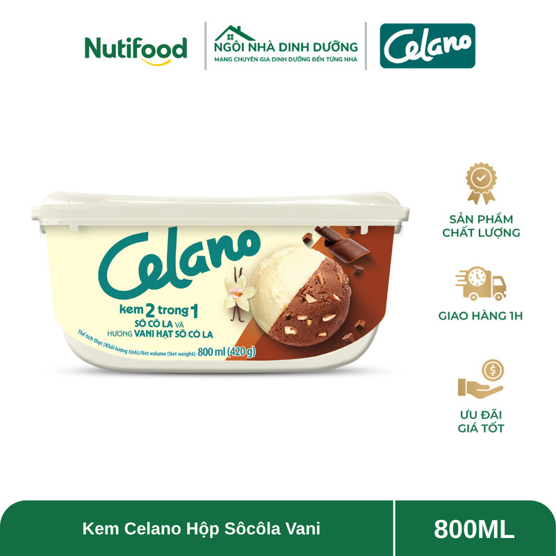 Kem Celano Hộp Sôcôla Vani 800ml