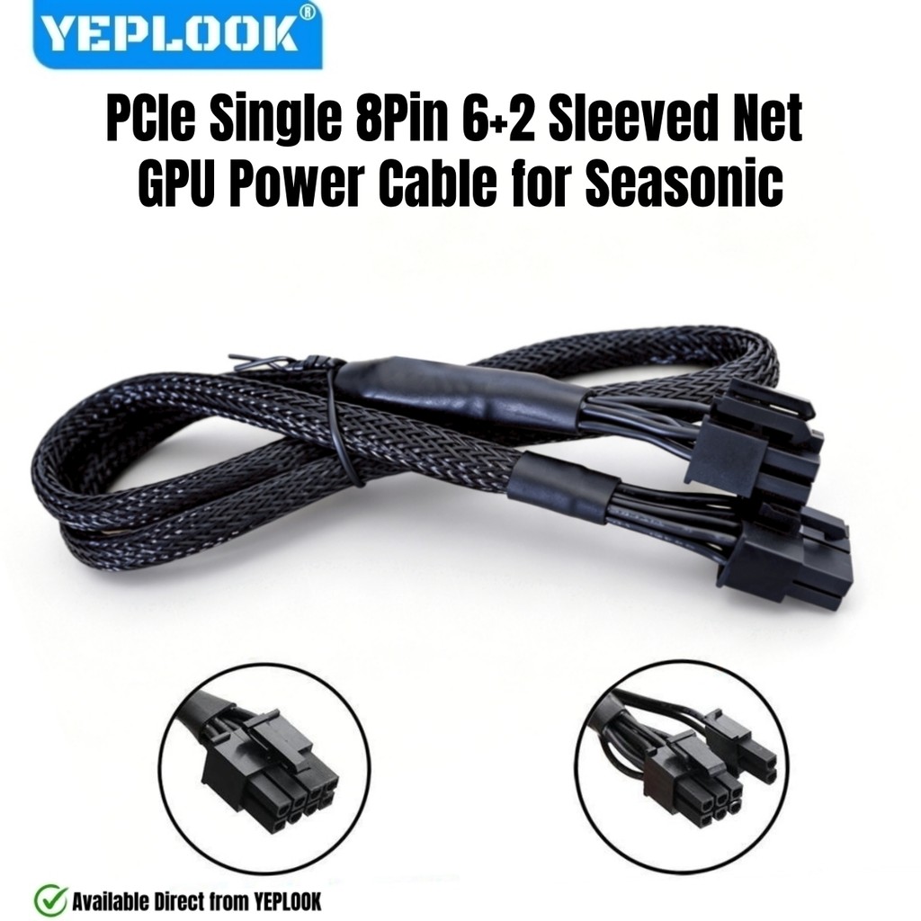 Cáp Nguồn GPU Cho Seasonic PRIME, PCIe 6 + 2Pin Lưới Tay Cho Titan / Bạch Kim / Vàng / SNOWSIRENT 13