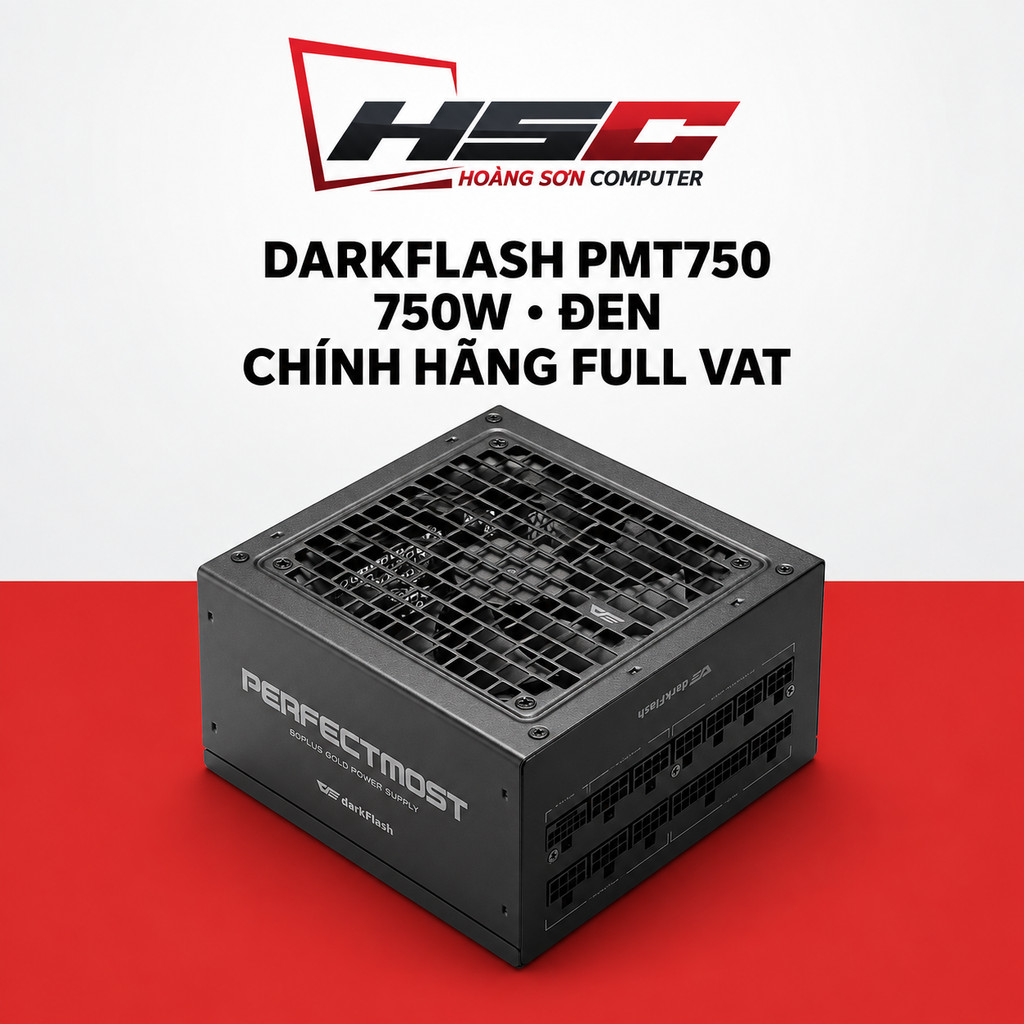 Nguồn máy tính DarkFlash PMT750 750W đen 80 PLUS Gold ATX 3.1 Full Modular - CHÍNH HÃNG FULL VAT