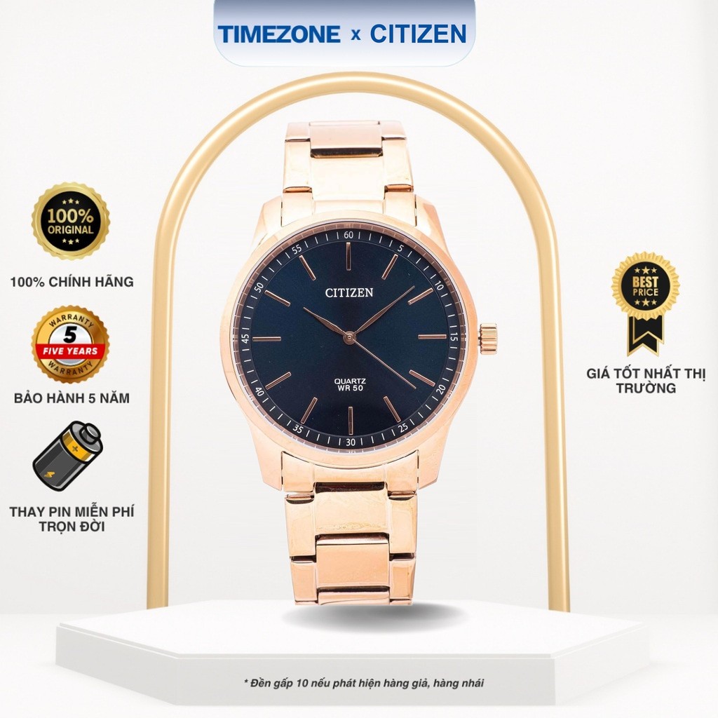 Đồng hồ Citizen Chính Hãng Quartz Nam BH5003-51L Kính Khoáng Dây Kim Loại - TIMEZONEVN