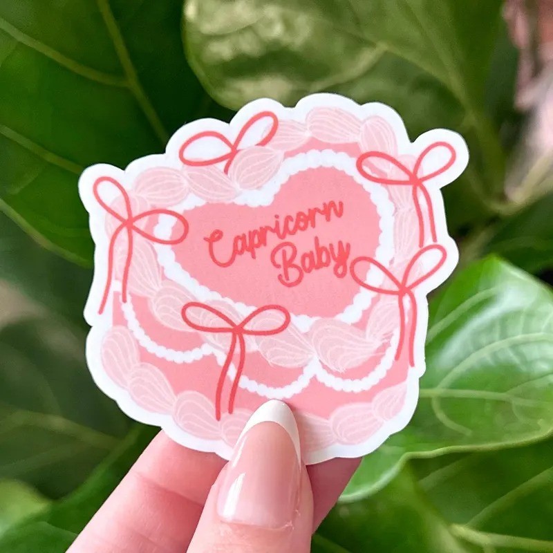 Sticker chống nước "Capricorn baby - Banhs kem Ma Kết" - nhãn dán dễ thương mua nhiều giá rẻ M000304