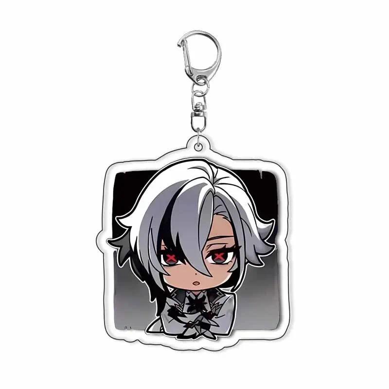 Game Yuan Shen Arlecchino Anime Cartoon Figure Lic Hanging Face Keychain Keychain S Cosplay Móc Khóa
