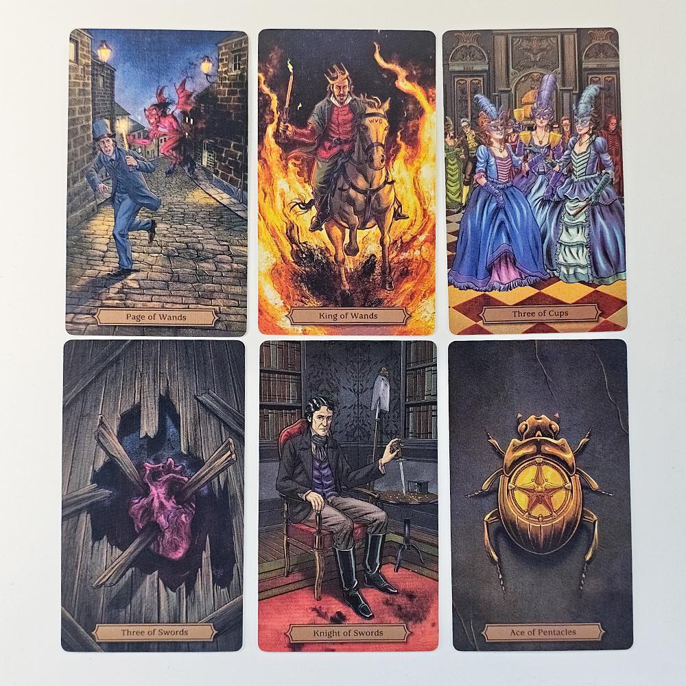12 * 7cm Edgar Allan Poe Tarot Deck 78 Minh họa tuyệt đẹp dựa trên những câu chuyện của Poe được in 