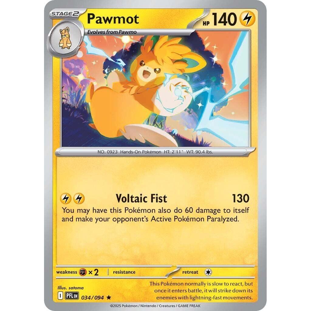 Thẻ Bài Pokemon Pawmot - 034/094 - Holo Rare