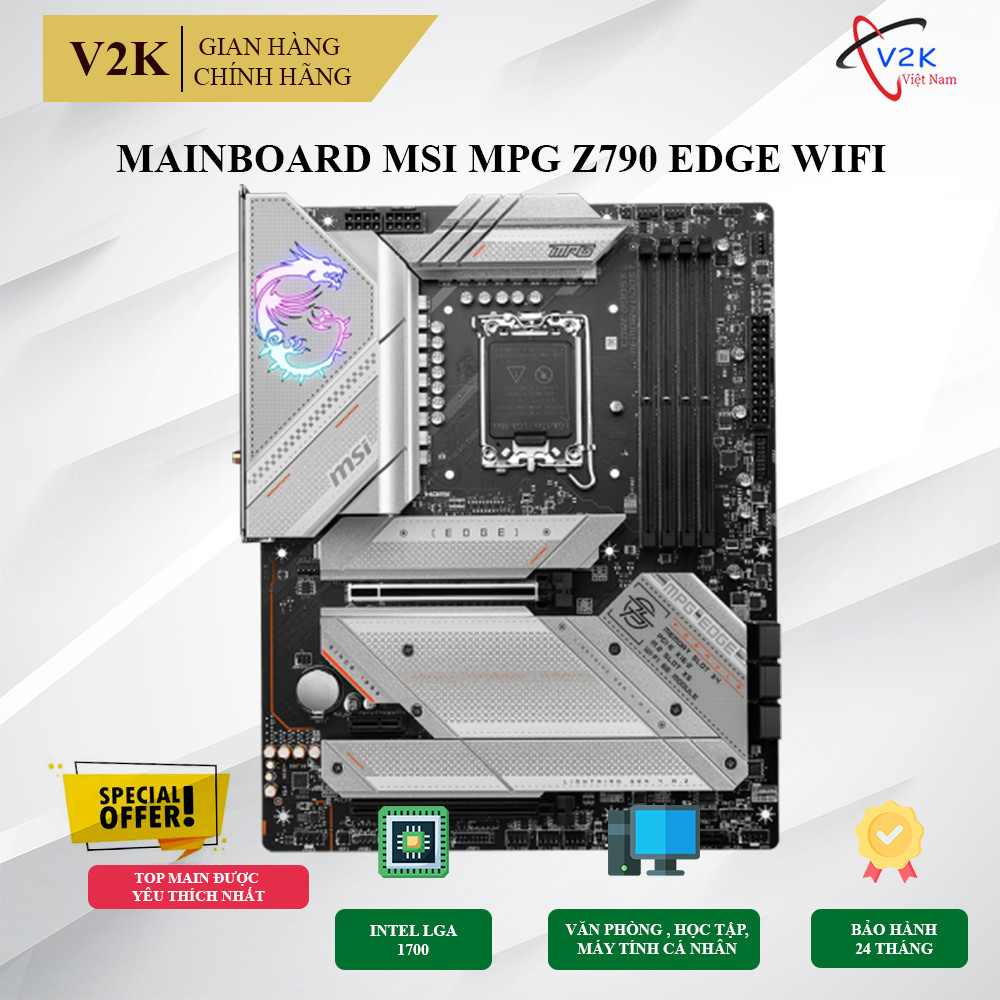 Mainboard MSI MPG Z790 EDGE WIFI – DDR5 – Socket 1700 – Hỗ trợ Intel Gen 12/13/14 – WiFi 6E